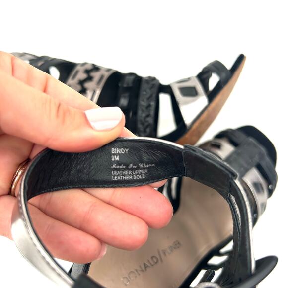 Donald J Pliner Bindy Block Cage Heels Gladiator Strappy Studded Metallic 9 - Picture 9 of 12